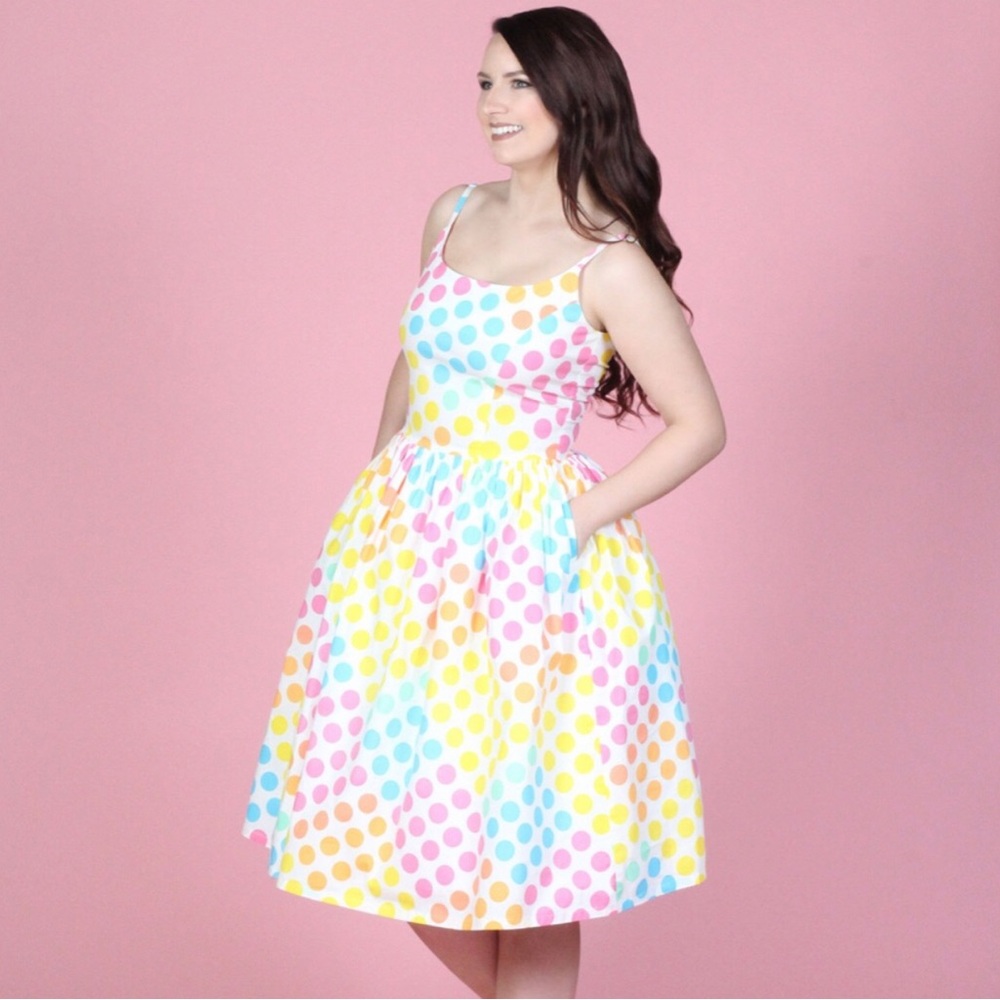 NWT Tatyana Dapper Day Rainbow Polka Dot Dress